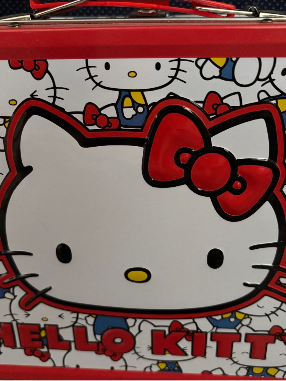 Sanrio Hello Kitty Red, White & Yellow Metal Lunchbox